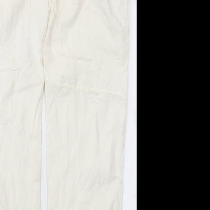 Womens UK Size 14 Papaya Regular Fit  White Trousers