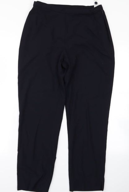 Womens UK Size 14 m&s Relaxed Fit  Blue Trousers