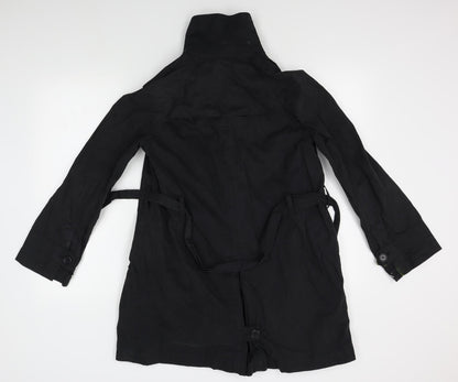 Great Plains Womens Black   Overcoat Coat Size XS