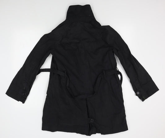 Great Plains Womens Black   Overcoat Coat Size XS
