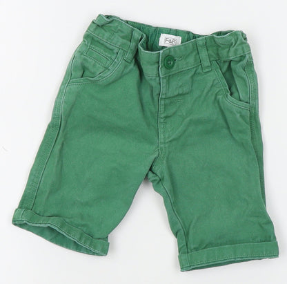 F&F Boys Green   Straight Jeans Size 2 Years