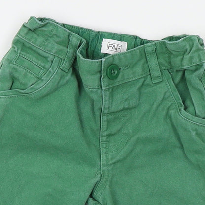 F&F Boys Green   Straight Jeans Size 2 Years