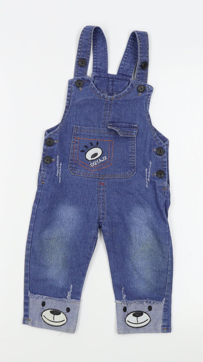 Preworn Girls Blue   Dungaree One-Piece Size M L10 in