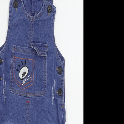 Preworn Girls Blue   Dungaree One-Piece Size M L10 in