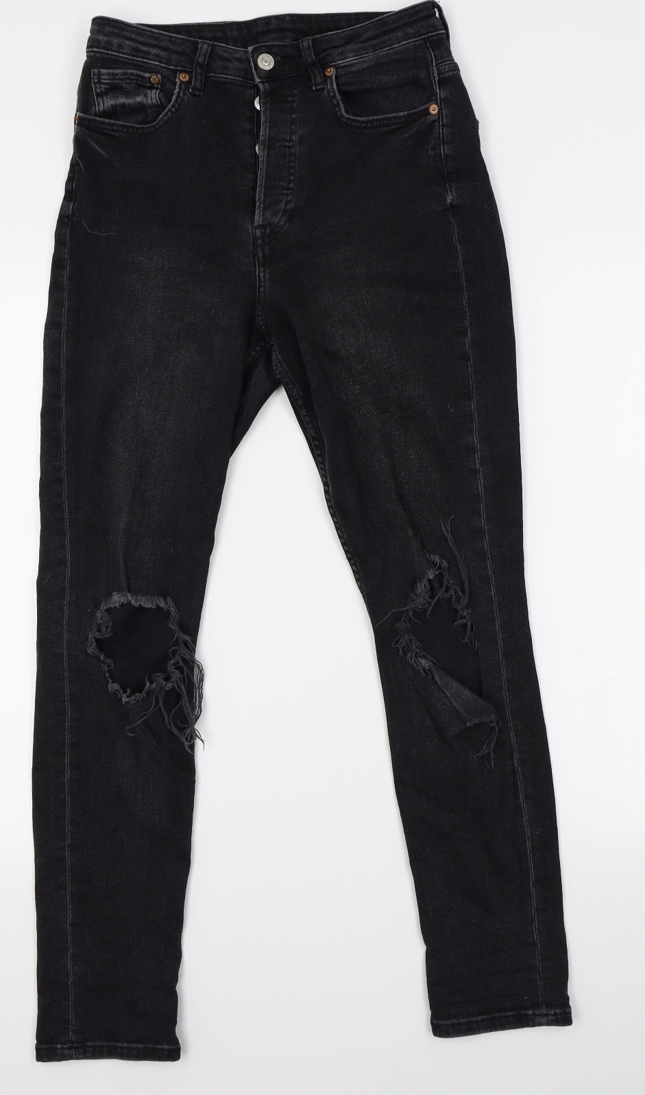 Womens UK Size One Size H&M Regular Fit Skinny Black Jeans