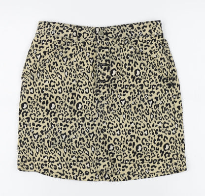 Hollister Womens Beige Animal Print  Straight & Pencil Skirt One Size  - ultra high rise