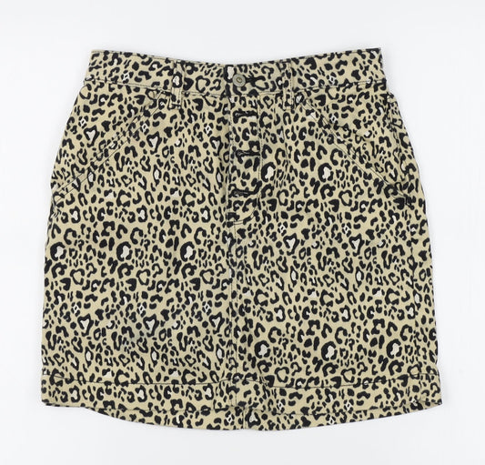 Hollister Womens Beige Animal Print  Straight & Pencil Skirt One Size  - ultra high rise
