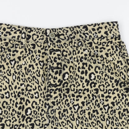 Hollister Womens Beige Animal Print  Straight & Pencil Skirt One Size  - ultra high rise