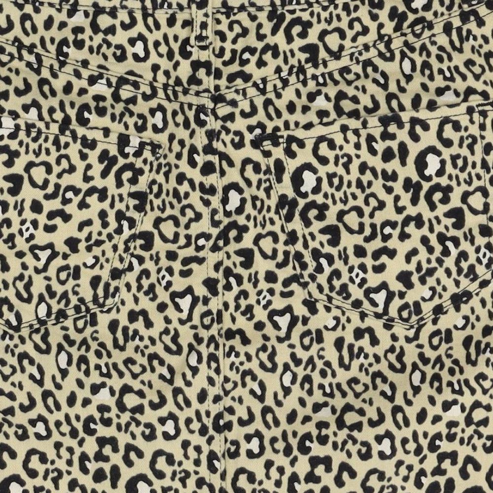 Hollister Womens Beige Animal Print  Straight & Pencil Skirt One Size  - ultra high rise