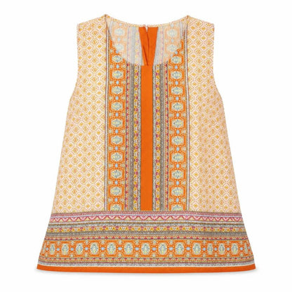 artisan NY Womens Orange Fair Isle  Basic Tank Size L