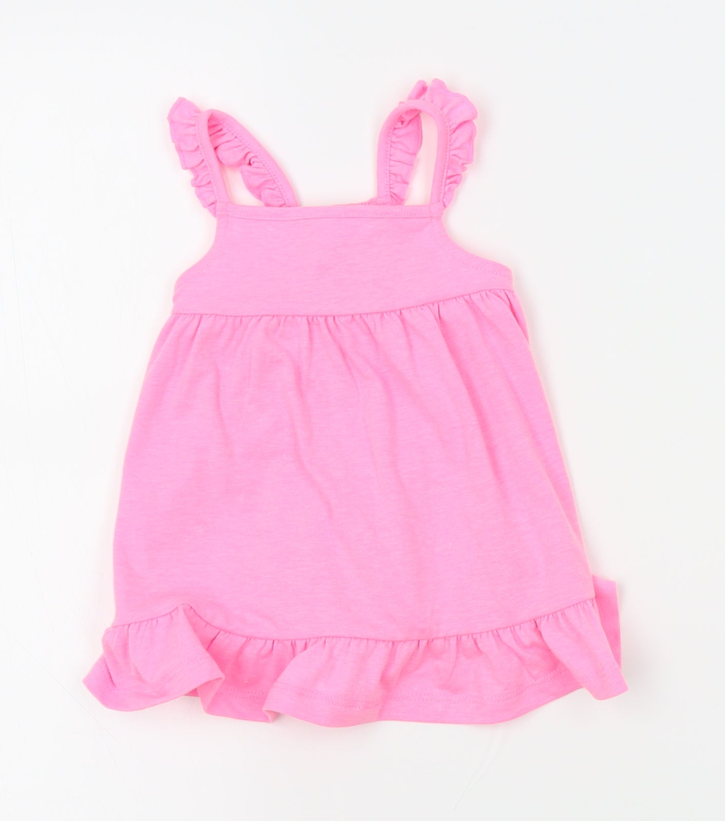 F&F Girls Pink   Pinafore/Dungaree Dress  Size 3-6 Months