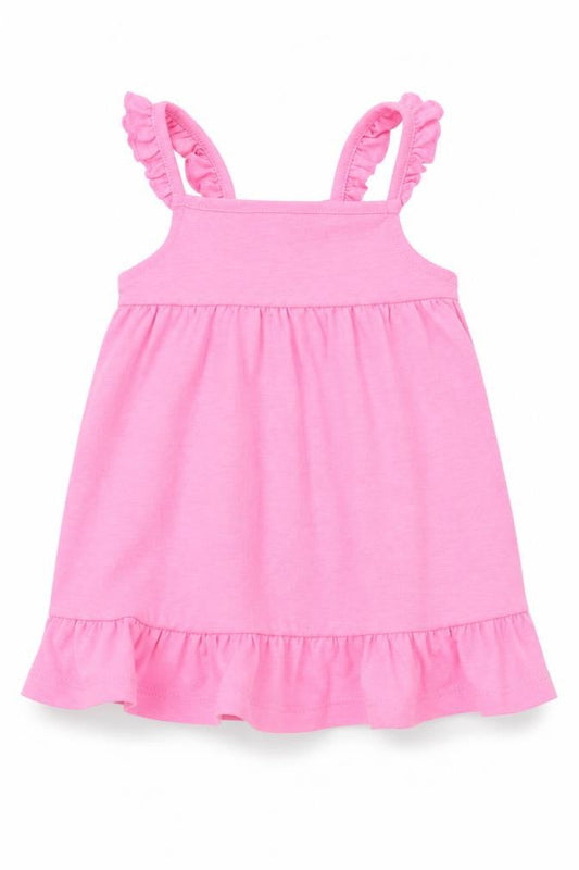 F&F Girls Pink   Pinafore/Dungaree Dress  Size 3-6 Months