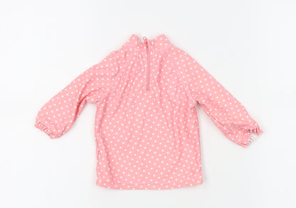 Mothercare Girls Pink Polka Dot   Pyjama Top Size 9-12 Months