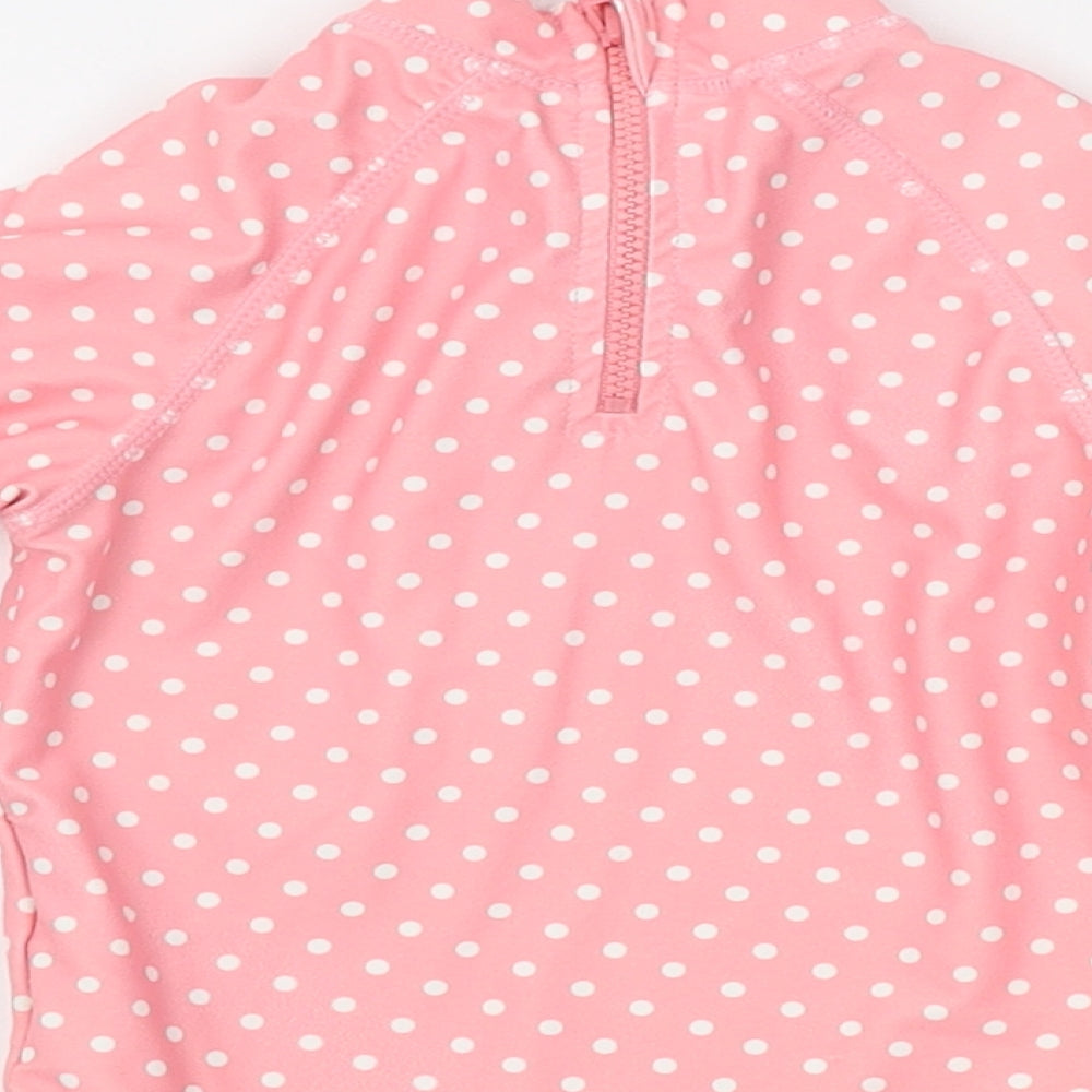 Mothercare Girls Pink Polka Dot   Pyjama Top Size 9-12 Months