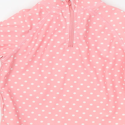 Mothercare Girls Pink Polka Dot   Pyjama Top Size 9-12 Months