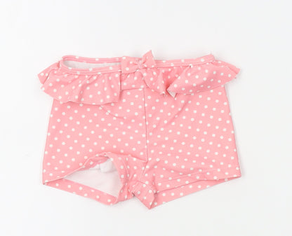 Mothercare Girls Pink Polka Dot   Pyjama Pants Size 9-12 Months  - night shorts