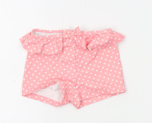 Mothercare Girls Pink Polka Dot   Pyjama Pants Size 9-12 Months  - night shorts