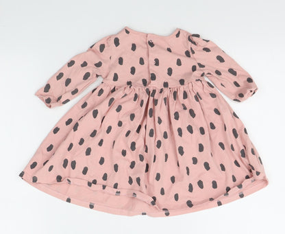 M&S Girls Pink Polka Dot  A-Line  Size 6-9 Months