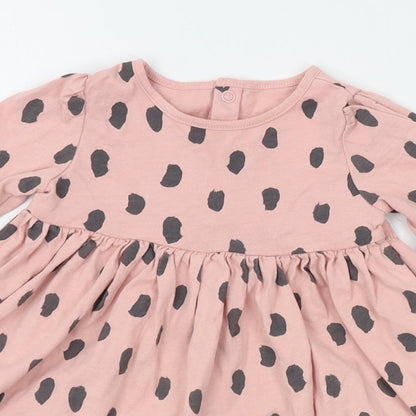 M&S Girls Pink Polka Dot  A-Line  Size 6-9 Months
