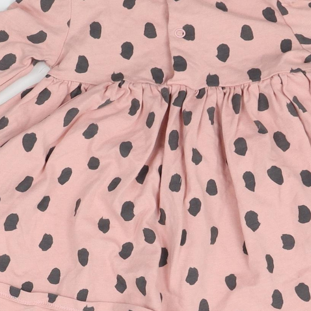 M&S Girls Pink Polka Dot  A-Line  Size 6-9 Months