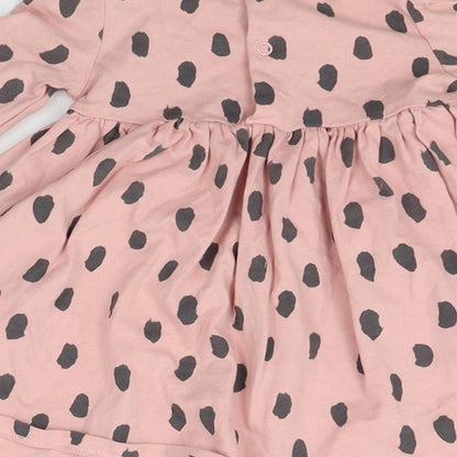 M&S Girls Pink Polka Dot  A-Line  Size 6-9 Months
