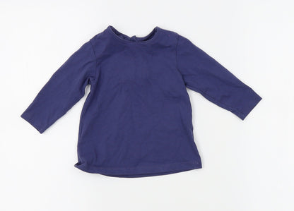 M&S Girls Blue   Basic T-Shirt Size 6-9 Months