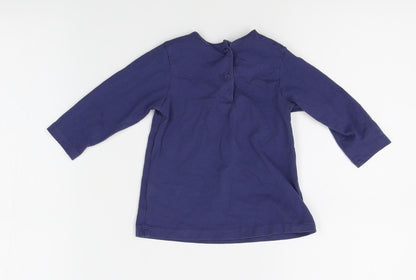 M&S Girls Blue   Basic T-Shirt Size 6-9 Months