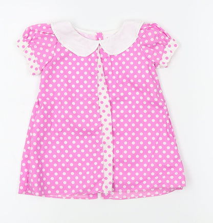 sweet elegance Girls Pink Polka Dot  A-Line  Size 12 Months