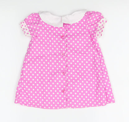sweet elegance Girls Pink Polka Dot  A-Line  Size 12 Months