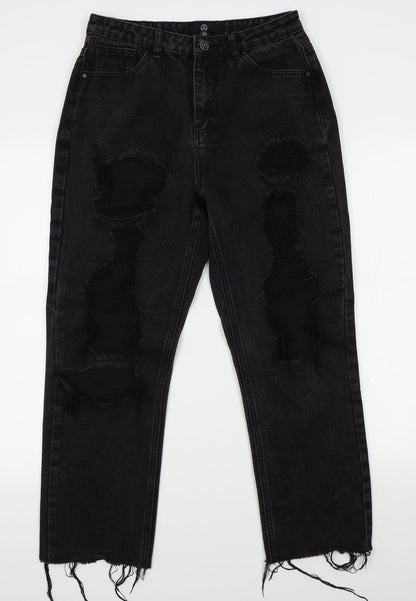 Missguided Womens Black   Straight Jeans Size 12 L24 in