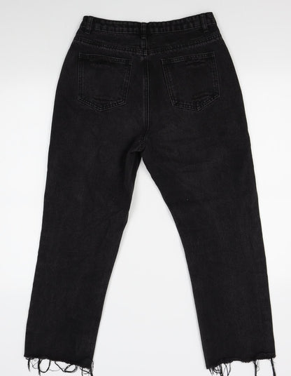 Missguided Womens Black   Straight Jeans Size 12 L24 in