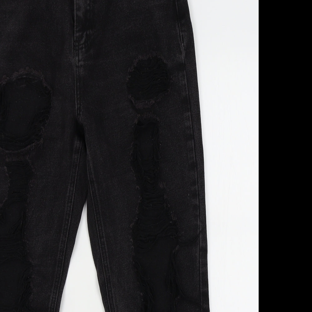 Missguided Womens Black   Straight Jeans Size 12 L24 in