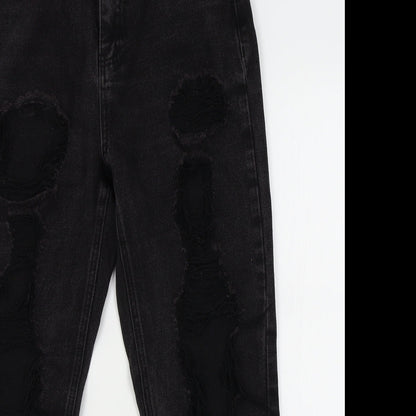 Missguided Womens Black   Straight Jeans Size 12 L24 in