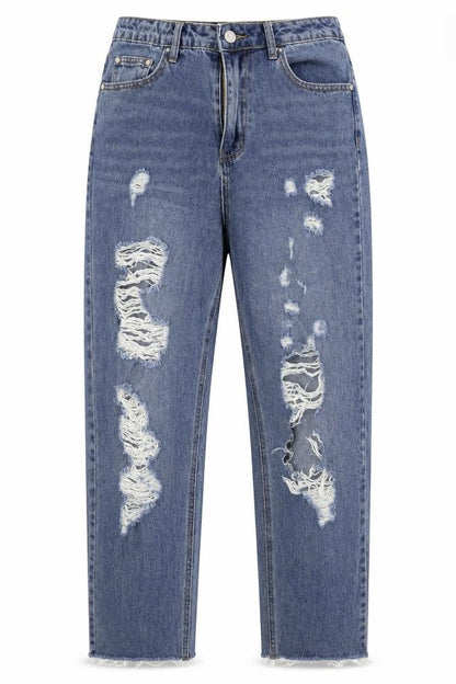 Womens UK Size 10 Missguided Regular Fit Straight Blue Jeans
