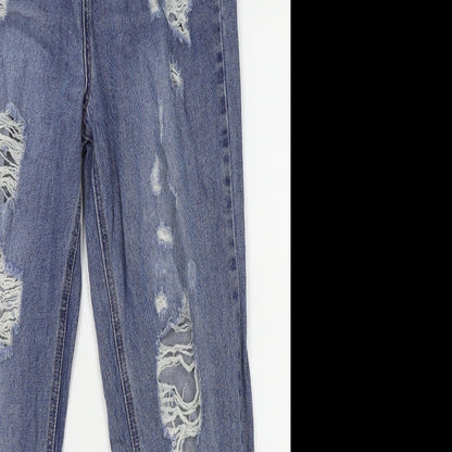 Missguided Womens Blue   Straight Jeans Size 10 L28 in