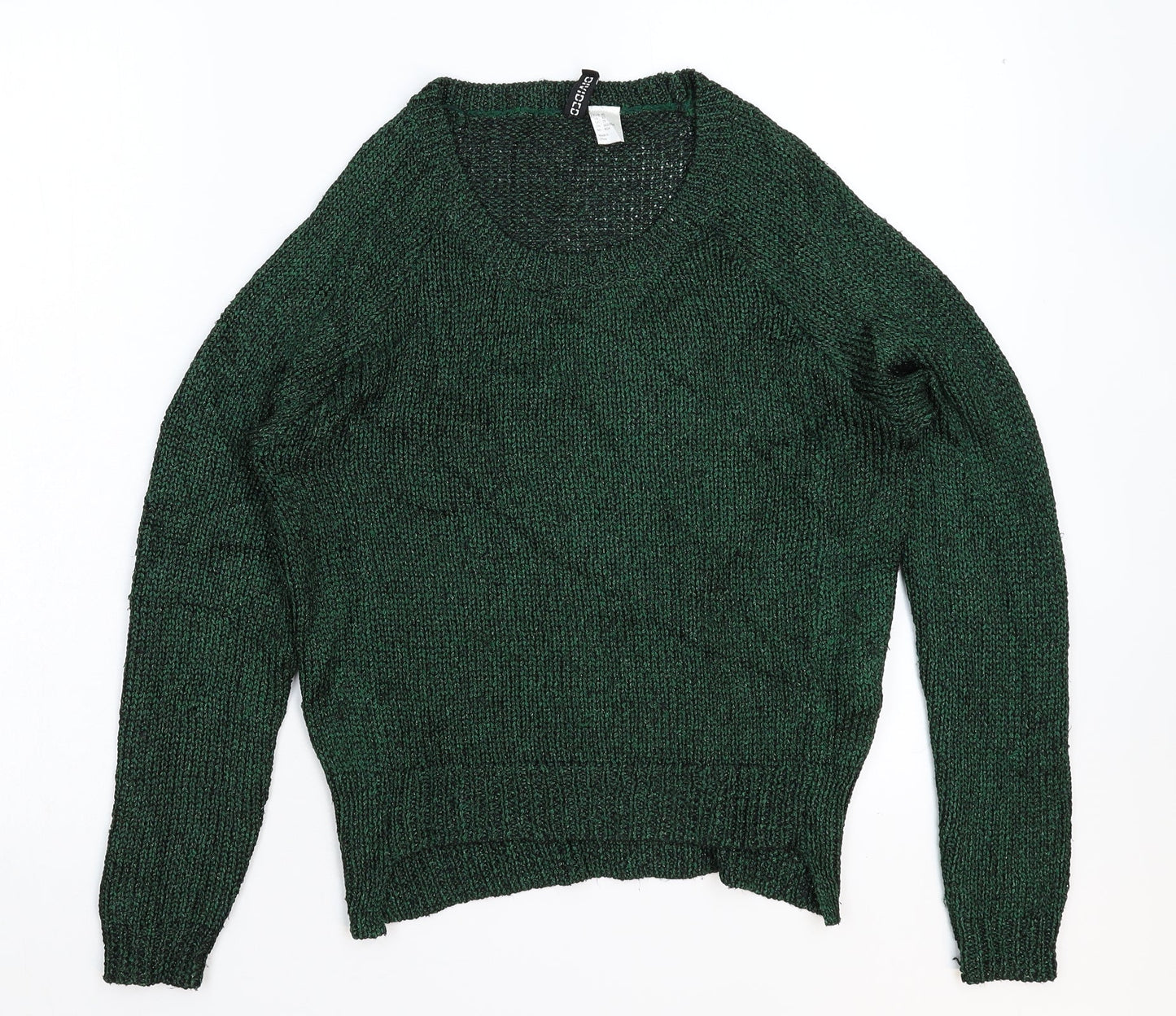 Womens UK Size XS Divided Green Pullover Jumper