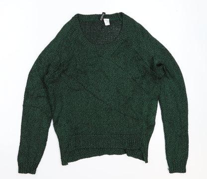 Womens UK Size XS Divided Green Pullover Jumper