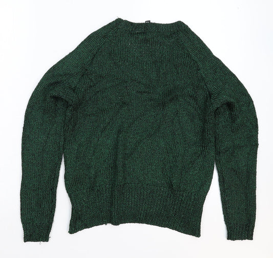 Womens UK Size XS Divided Green Pullover Jumper