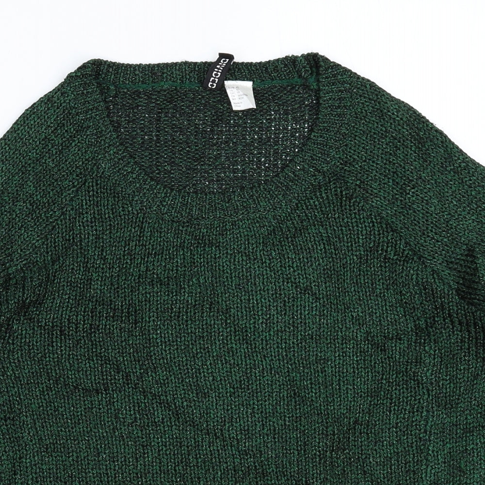 Womens UK Size XS Divided Green Pullover Jumper
