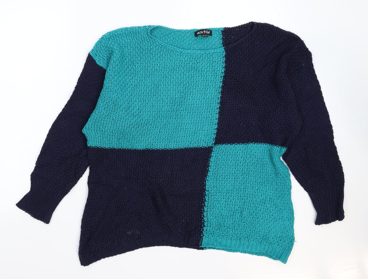 Womens UK Size XL Marble Multicoloured Pullover Jumper