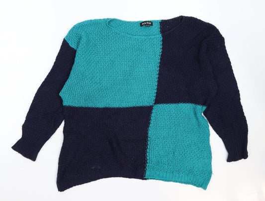Womens UK Size XL Marble Multicoloured Pullover Jumper