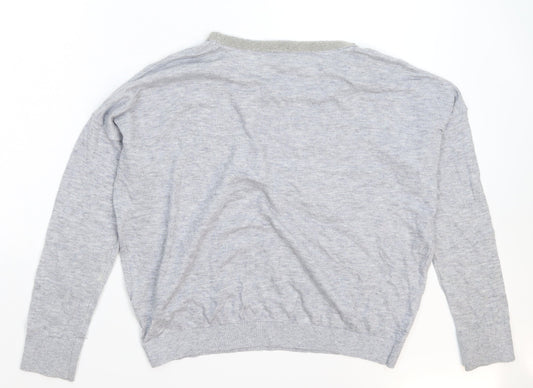 Womens UK Size 8 Topshop Grey Pullover Jumper