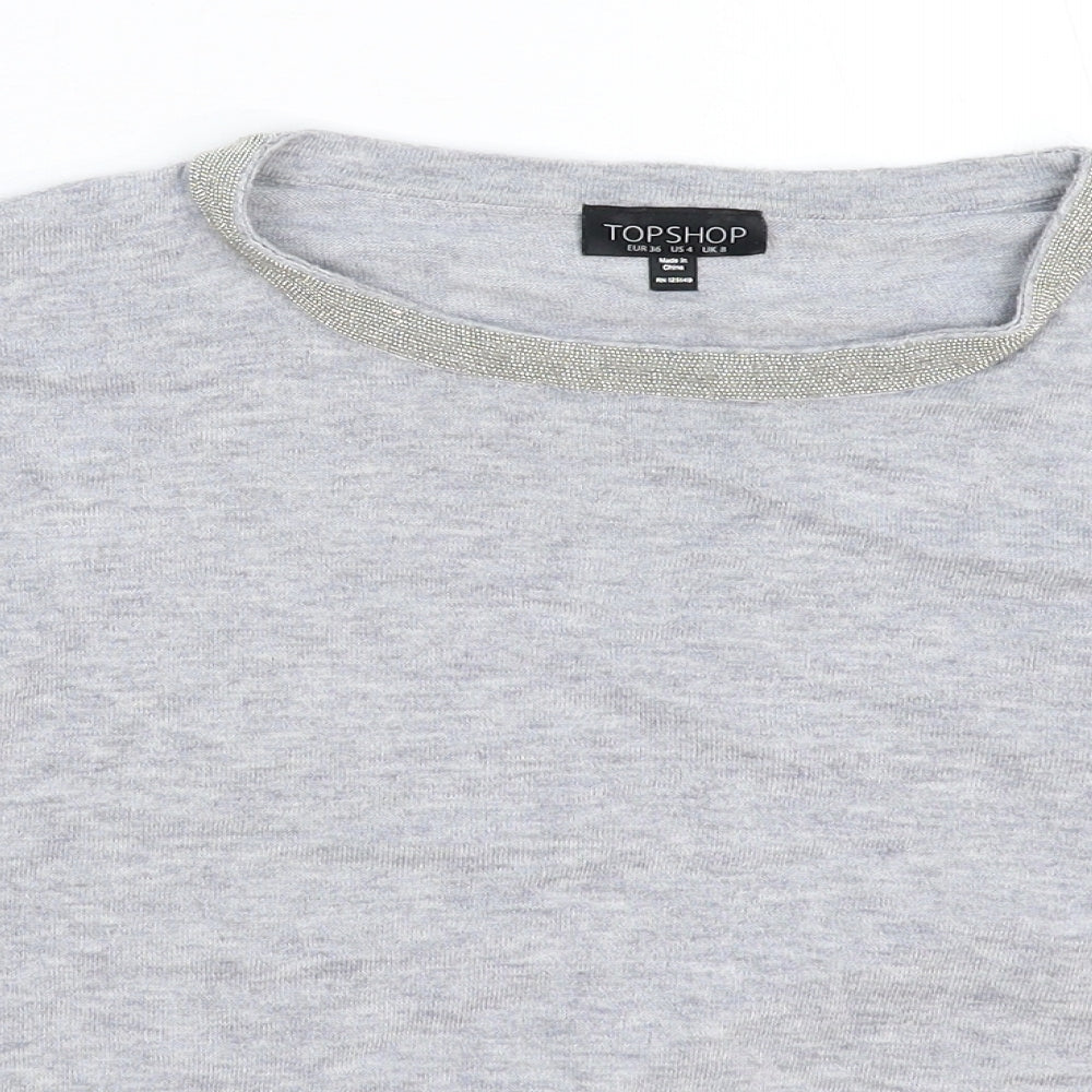 Womens UK Size 8 Topshop Grey Pullover Jumper