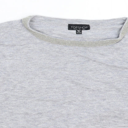 Womens UK Size 8 Topshop Grey Pullover Jumper