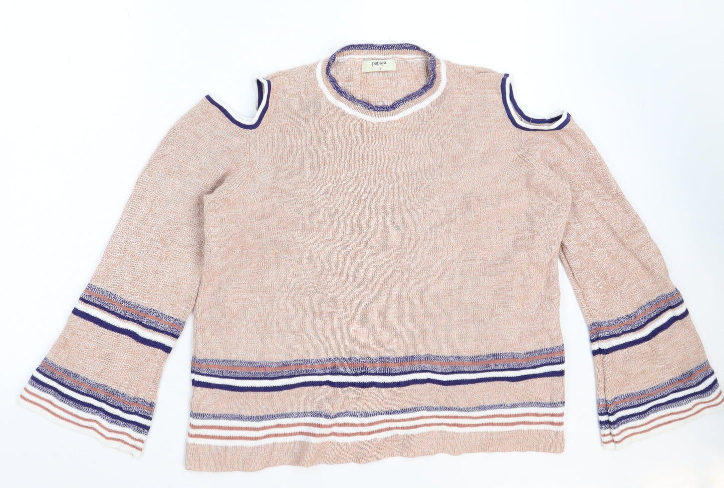 Womens UK Size 18 Papaya Beige Pullover Jumper
