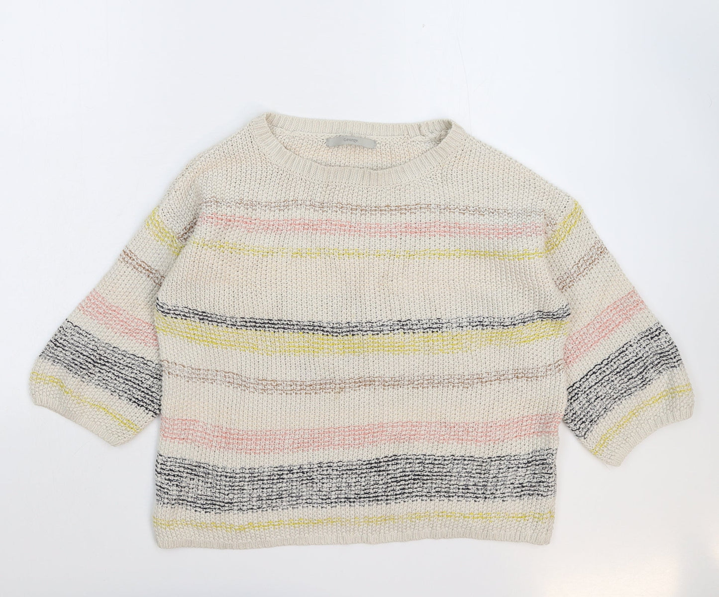 George Womens Multicoloured Striped Knit Pullover Jumper Size 12