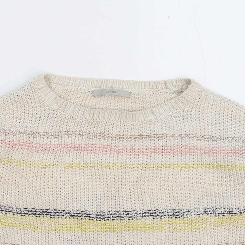 George Womens Multicoloured Striped Knit Pullover Jumper Size 12