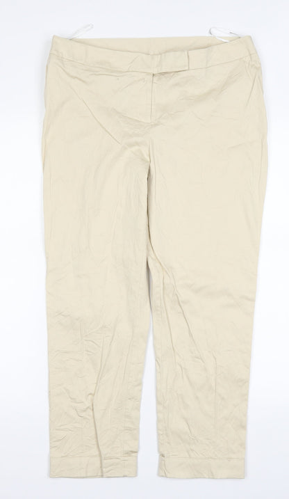 Womens UK Size 14 Dorothy Perkins Regular Fit  Beige Trousers