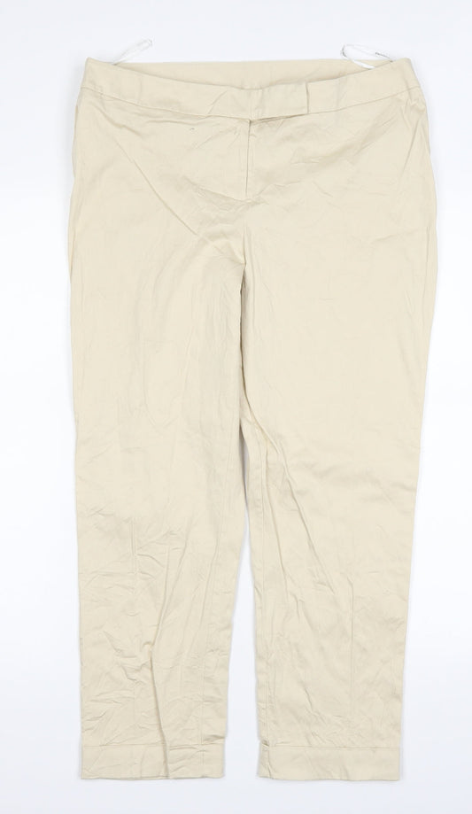 Womens UK Size 14 Dorothy Perkins Regular Fit  Beige Trousers