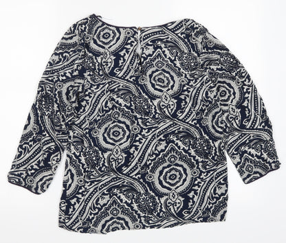 Womens UK Size M Moda Blue Basic Blouse